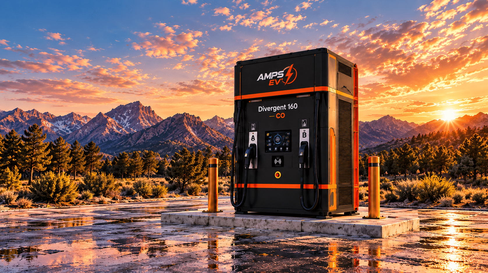 AMPS-EV-Charger-at-Mountain-Sunset