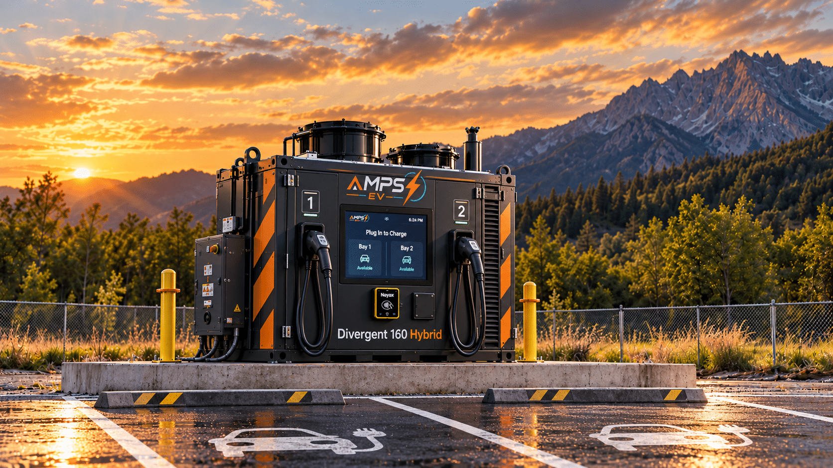 AMPS-EV-Charger-at-Sunset